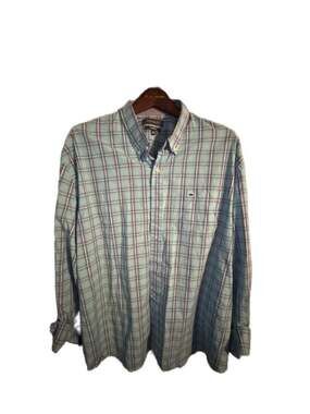Crown & Ivy Classic Fit Turquoise Plaid Button Down Shirt